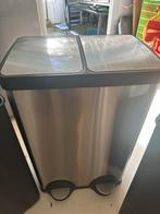 RVS Prullenbak met Pedaal - Afvalscheiding, Ophalen, Gebruikt, Met pedaal, 50 tot 75 cm