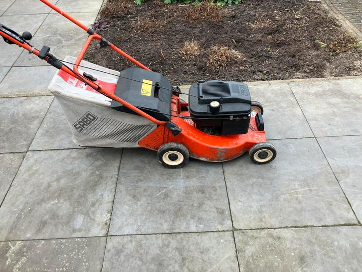 Sabo 45-a classic grasmaaier WINTERPRIJS € 125, Tuin en Terras, Grasmaaiers, Gebruikt, Benzine-grasmaaier, 40 t/m 49 cm, Cirkelmaaier