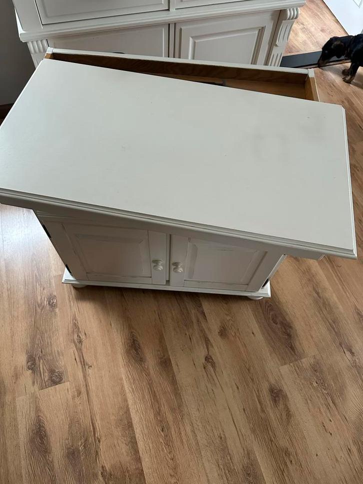 Witte TV meubel met opbergruimte, Huis en Inrichting, Kasten | Televisiemeubels, Gebruikt, Minder dan 100 cm, Minder dan 50 cm