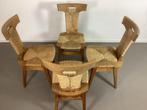 5 Brutalistische Eiken Stoelen W. Kuypers, Gebruikt, Bruin, Hout, D