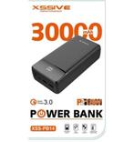 Xssive Powerbank 30000 mAh - 5 Poorten - Zwart, Telecommunicatie, Xssive, Ophalen of Verzenden