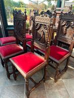 Antieke Bretonse Eetkamerset | 2 leun- en 6 stoelen, 1 tafel, Ophalen