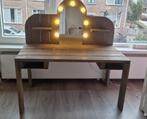 Steigerhouten bureau en kaptafel, Huis en Inrichting, Tafels | Kaptafels, Ophalen, Gebruikt, 50 tot 100 cm, Minder dan 100 cm