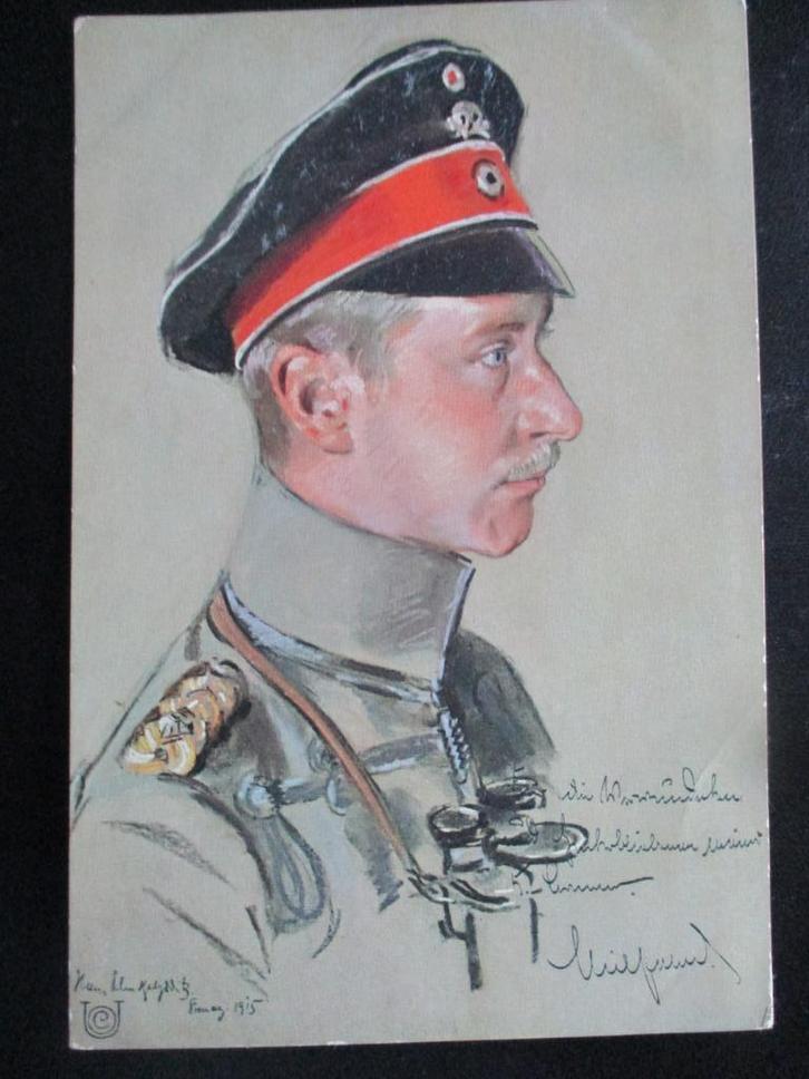 WO1 postkaart Kronprinz Wilhelm, Verzamelen, Militaria | Algemeen, Landmacht, Foto of Poster, Duitsland, Verzenden