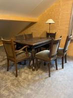 Antieke tafel set met 6 zetels, Antiek en Kunst, Ophalen