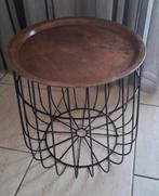 Casa Vivante bijzettafel salontafel metaal zwart bruin, Huis en Inrichting, Ophalen, Minder dan 45 cm, Minder dan 55 cm, Metaal of Aluminium