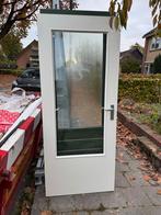 Opdekdeur met glas (wit), Ophalen, Gebruikt, 80 tot 100 cm, Binnendeur