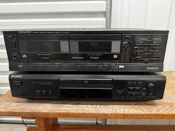 Kenwood KX-66CW cassettedeck + Sony CDP-XE220 CD-speler beschikbaar voor biedingen