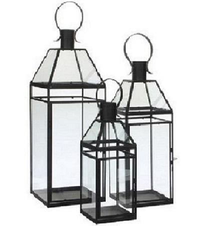Lantaarn Harvey set/3 zwart, 25 tot 50 cm, Verzenden, Zwart, Nieuw