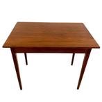 Vintage Scandinavische kleine eetkamertafel teak eettafel, Ophalen, Gebruikt, Teakhout, 50 tot 100 cm