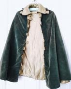 antieke FRANSE KINDER MANTEL/groen velours+goudbies / paspop, Ophalen of Verzenden, Kinderen