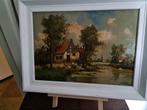 Klassiek boerderijlandschap schilderij van v. Dorp, Antiek en Kunst, Ophalen of Verzenden