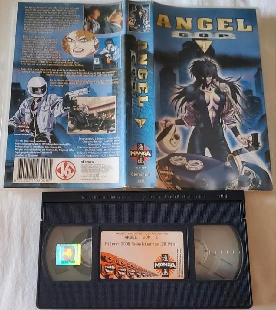 Manga Angel Cop 1 VHS Cartoon/Anime, Cd's en Dvd's, VHS | Film, Gebruikt, Actie en Avontuur, Alle leeftijden, Ophalen of Verzenden