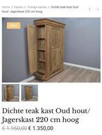 Teak Jagerskast - 220cm hoog, Ophalen, Gebruikt, 200 cm of meer, Teakhout