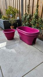 Elho 2x balkon plantenbakken + 1x losse pot, Ophalen, Kunststof, Gebruikt, Minder dan 30 cm