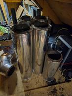 Te koop: Dubbelwandige kachelpijp, Afvoer, Gebruikt, Rvs, 80 mm of meer