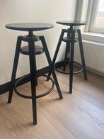 2 zwarte Ikea barkrukken - Utrecht, Ophalen, Gebruikt, Met voetsteun, 60 tot 90 cm