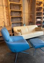 Leolux Lloyd draai-relaxfauteuil met hocker NIEUW, Ophalen, Nieuw, 75 tot 100 cm, Leer