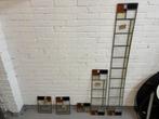 Originele jaren '30 glas in lood ramen set 5 stuks, Ophalen, Gevelraam of Ruit, Gebruikt, Minder dan 80 cm