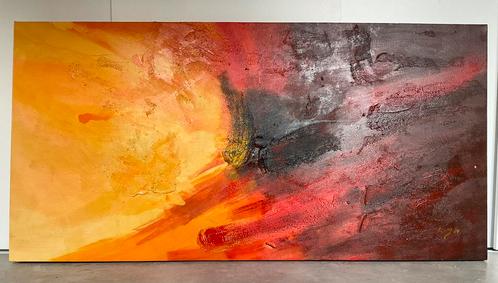 Groot schilderij modern, warme kleuren , van kunstverkoop, Antiek en Kunst, Kunst | Schilderijen | Abstract, Ophalen