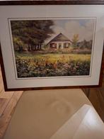 Mooi prent van boerderij  in lijst, Ophalen of Verzenden