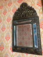 Antieke franse koper latoen spiegel  1900 geslepen glas, Antiek en Kunst, Ophalen of Verzenden, Minder dan 50 cm, Minder dan 100 cm