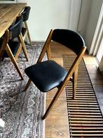 6 antieke / vintage stoelen leer en hout, Ophalen