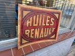 Vintage Huiles Renault Reclamebord, Verzamelen, Merken en Reclamevoorwerpen, Ophalen, Reclamebord, Gebruikt, .