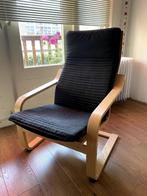 Ikea POÄNG Fauteuil, zwartbruin/Knisa zwart, Huis en Inrichting, Fauteuils, Ophalen, Zo goed als nieuw, Hout
