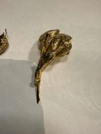Vintage Jaren 80 Broche - Goudkleurig met Parel, Overige materialen, Gebruikt, Geen, Ophalen of Verzenden