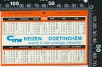 Sticker: GTW Reizen - Jaarkalender 1980 - Doetinchem, Verzamelen, Ophalen of Verzenden, Zo goed als nieuw, Bedrijf of Vereniging