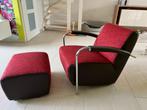 Leolux fauteuil Scylla met poef, Metaal, 75 tot 100 cm, Minder dan 75 cm, Modern