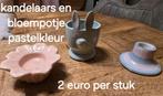 Waxinelichthouder kaarsenkandelaar en bloempotje in pastel, Huis en Inrichting, Woonaccessoires | Kandelaars en Kaarsen, Ophalen of Verzenden