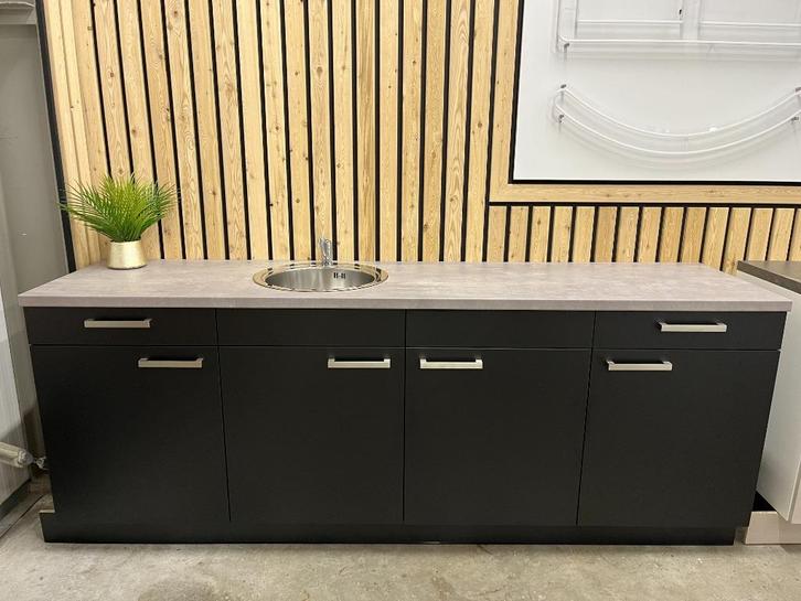 Nieuw keukenblok 2.40 m breed spoelbak links Zwart !! Volop, Huis en Inrichting, Keuken | Keukenelementen, Nieuw, Minder dan 100 cm
