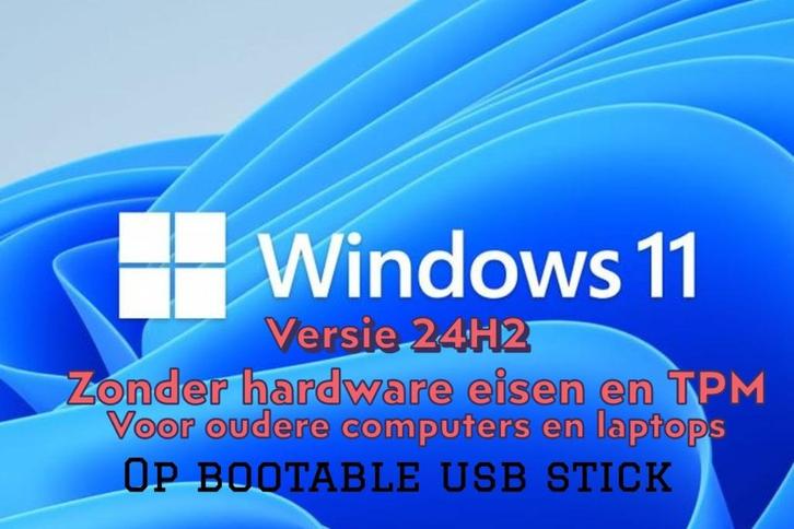 Windows 11 Home / Pro NL op USB stick voor oudere PC/ laptop, Computers en Software, Besturingssoftware, Nieuw, Windows, Verzenden