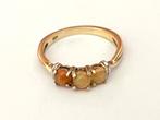 Vintage ring zilver verguld opaal, Verzenden, Zo goed als nieuw, Met edelsteen, Goud