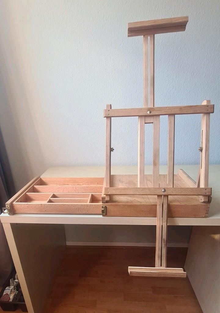 Bijzondere reis schilders ezel met opbergbox. ZGAN!, Hobby en Vrije tijd, Schilderen, Zo goed als nieuw, Ezel, Ophalen of Verzenden