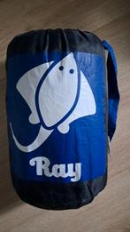 2x kinderslaapzak 160 cm blauw met hoes, Caravans en Kamperen, Ophalen of Verzenden, Gebruikt