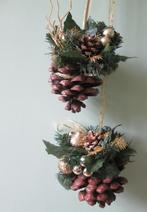 Kerst Hanger 2 Grote Dennenappels Goud met Kunst Groen, Ophalen of Verzenden, Nieuw