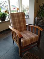 Prachtige rookstoel met recent opnieuw beklede kussens, Huis en Inrichting, Fauteuils, Ophalen, Hout, Gebruikt, 75 tot 100 cm