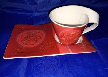 Villeroy&Boch New Wave Caffe Merah koffie kop en schotel