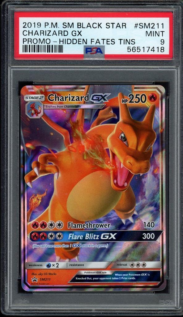 Charizard GX PSA 9 - SM211 - Sun & Moon Promo 2019, Hobby en Vrije tijd, Verzamelkaartspellen | Pokémon, Zo goed als nieuw, Losse kaart