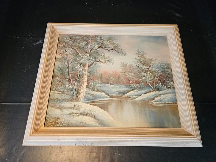 Schilderij Irene Cafieri - Winterlandschap te koop BIEDEN, Antiek en Kunst, Kunst | Schilderijen | Klassiek, Ophalen of Verzenden