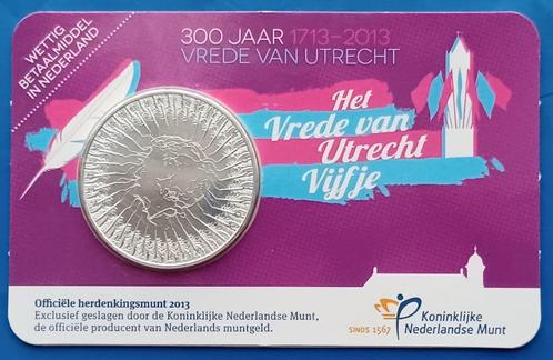 Het Vrede van Utrecht Vijfje 2013, Postzegels en Munten, Munten | Nederland, Setje, Euro's, Koningin Beatrix, Verzenden
