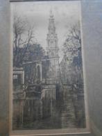 ZUIDERKERK Amsterdam, Ets in mooi lijstje van J.Josseaud,., Antiek en Kunst, Kunst | Etsen en Gravures, Ophalen of Verzenden
