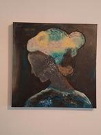 Schilderij vrouwenhoofd, Ophalen, 50 tot 75 cm, Zo goed als nieuw, Schilderij