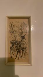 Schilderij met herten in bos, Ophalen of Verzenden