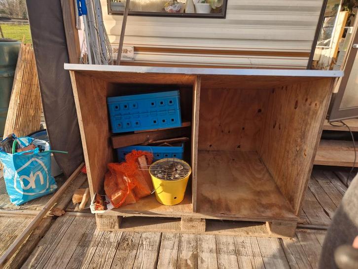 Hondenhok dubbel, Tuin en Terras, Bergingen en Tuinkasten, Overige typen, Hout, Ophalen