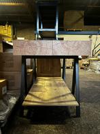 Industriële tafel met houten fineer tafelblad, Overige materialen, 60 cm of meer, Rechthoekig, Zo goed als nieuw