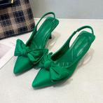 Groene pumps met strik hakken schoenen zomer loafers dames, Verzenden, Nieuw, Groen, Pumps